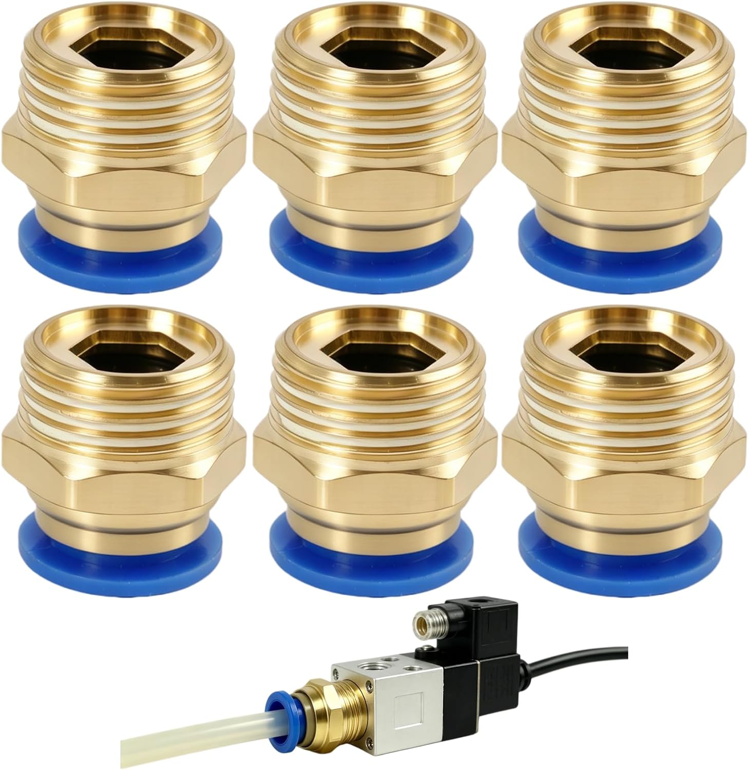 12-mm-winkelstück – 6er-pack – Verstärkter Kunststoff – 1/2-zoll-gewinde – Pneumatiksystem