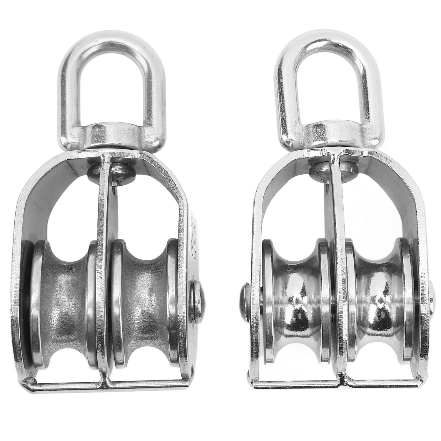 Doppelrolle Aus Edelstahl M32 – 2er-pack – 360°-drehung – Tragfähigkeit 250 Kg – Seilzug