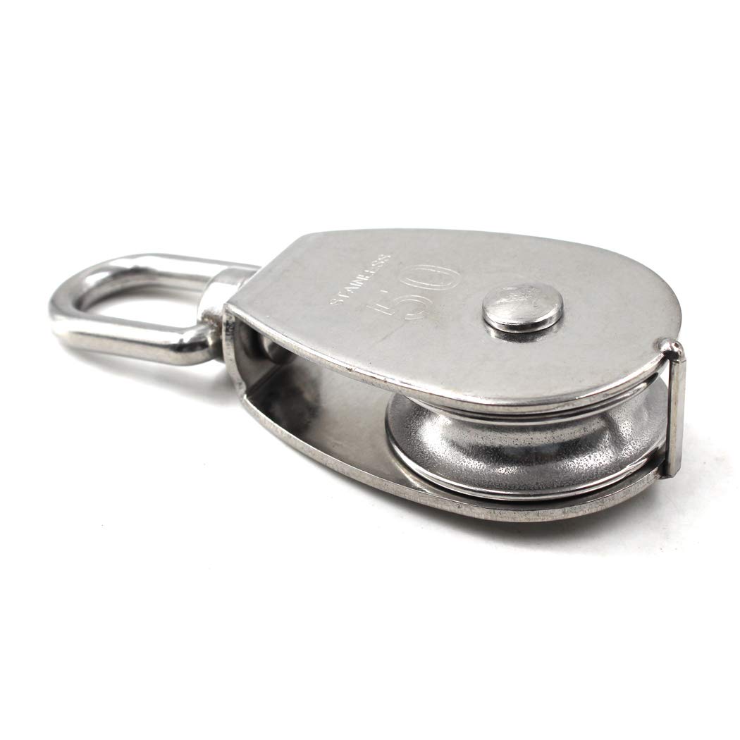 Einzelrolle M50 – 1 Stück – Edelstahl 304 – Tragfähigkeit 400 Kg – 360°-drehung