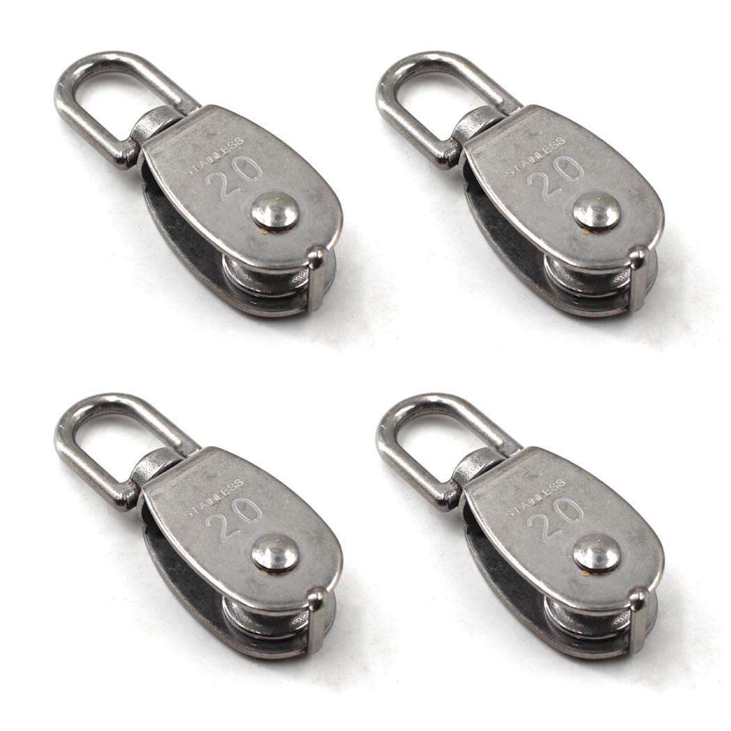 Einzelrolle M20 – 4er-pack – Edelstahl 304 – Tragkraft 75 Kg – 360°-drehung