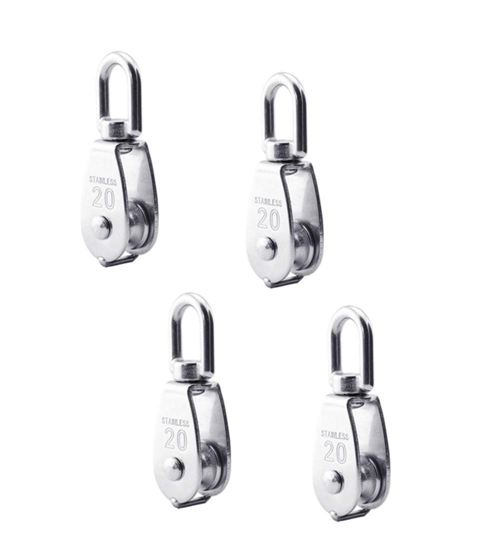 Einzelrolle – 4 Stück – Edelstahl 304 – Tragfähigkeit 75 Kg – Für Garage Und Außenbereich – 75 X 25 X 13 Mm