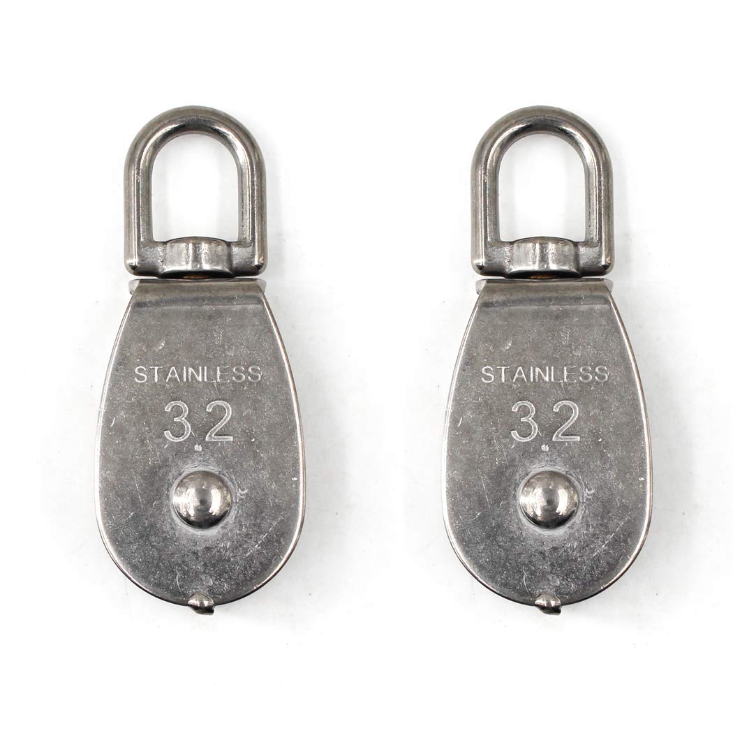 Einzelrolle M32 – 2er-pack – Edelstahl 304 – Tragfähigkeit 250 Kg – 360°-drehung