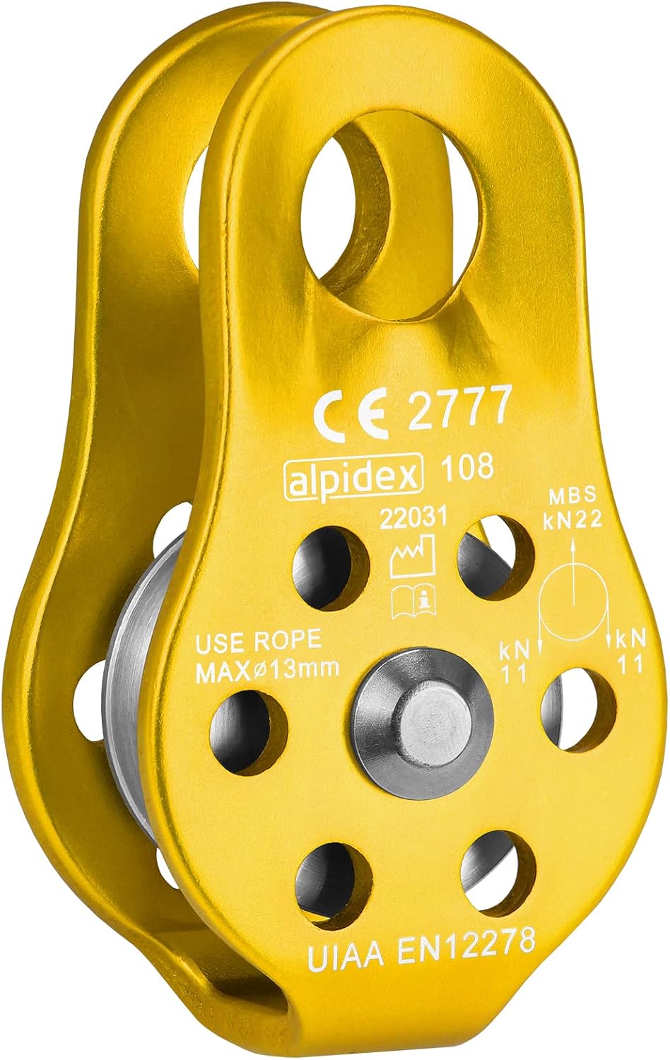 22 Kn Umlenkrolle – 1 Stück – Aluminium – Für 13-mm-seil – Hebe- Und Rettungseinsätze – 8 X 4,5 X 2,9 Cm