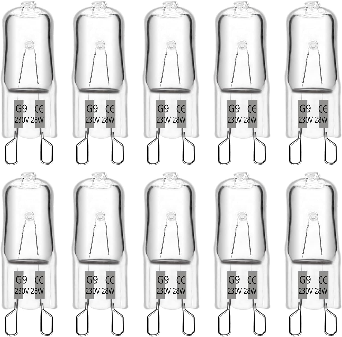 G9 28w 230v Warmweiße, Dimmbare 360°-halogenlampe Aus Glas Für Kronleuchter Und Wandleuchten, 10er-pack