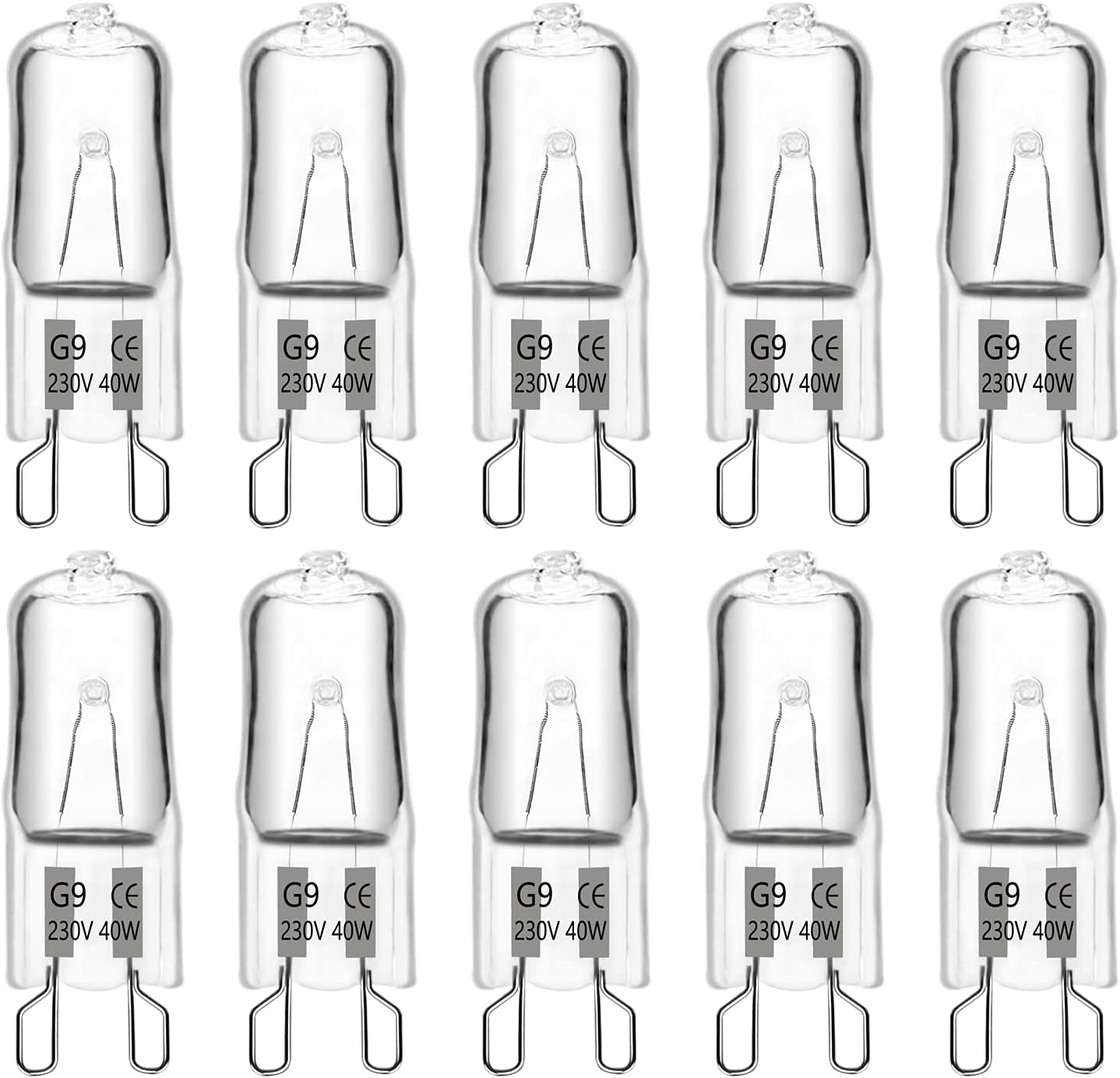 G9 40w Warmweiße Halogenlampe Aus Glas, 360° Dimmbar, Für Kronleuchter Und Wandleuchten, 10er-packung