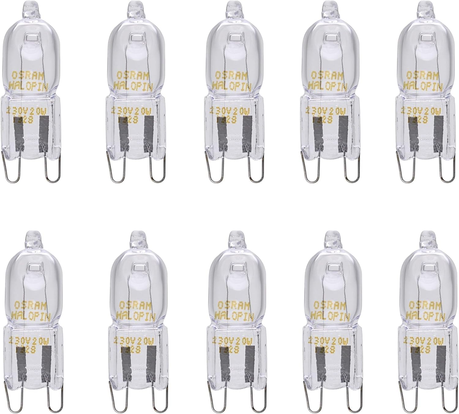 10er-pack G9-halogenlampen, 33 W, Warmweiß, Dimmbar, 460 Lumen, Für Wohnzimmer Und Küche