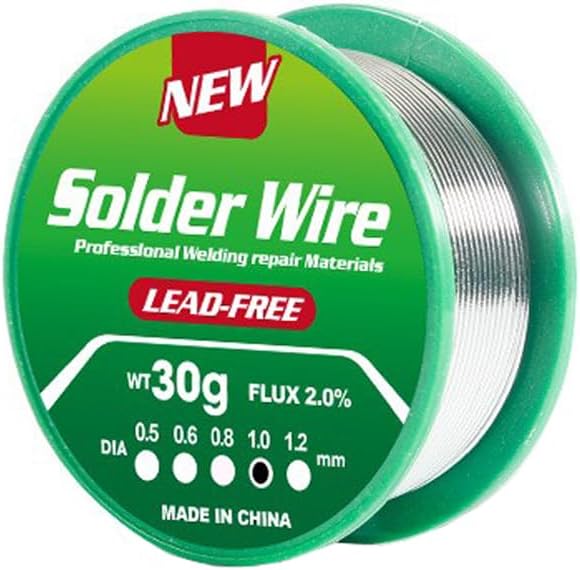 Bleifreier 1-mm-lötdraht, 30 G, Sn99,3 Cu0,7-legierung Mit Integriertem Flussmittel, Präzisionslöten Für Feine Bauteile Und Heimwerkerreparaturen