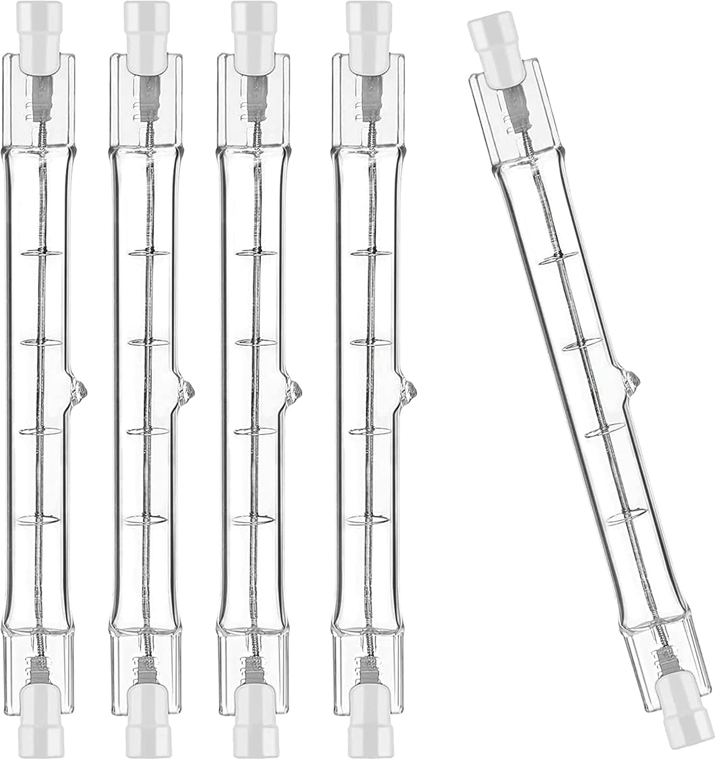 R7s 118 Mm 200 W Halogenlampe, 5er-pack, Klarglas, Warmweißes Licht, Dimmbar Für Strahler Und Innenbeleuchtung