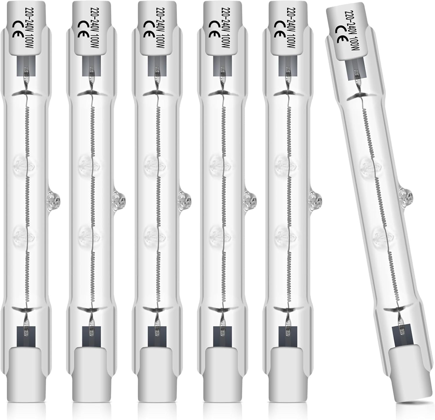 R7s 78mm 100w Halogenlampe, 6er-pack, Warmweiß, Dimmbar, Intensive Beleuchtung Für Strahler Und Stehlampen