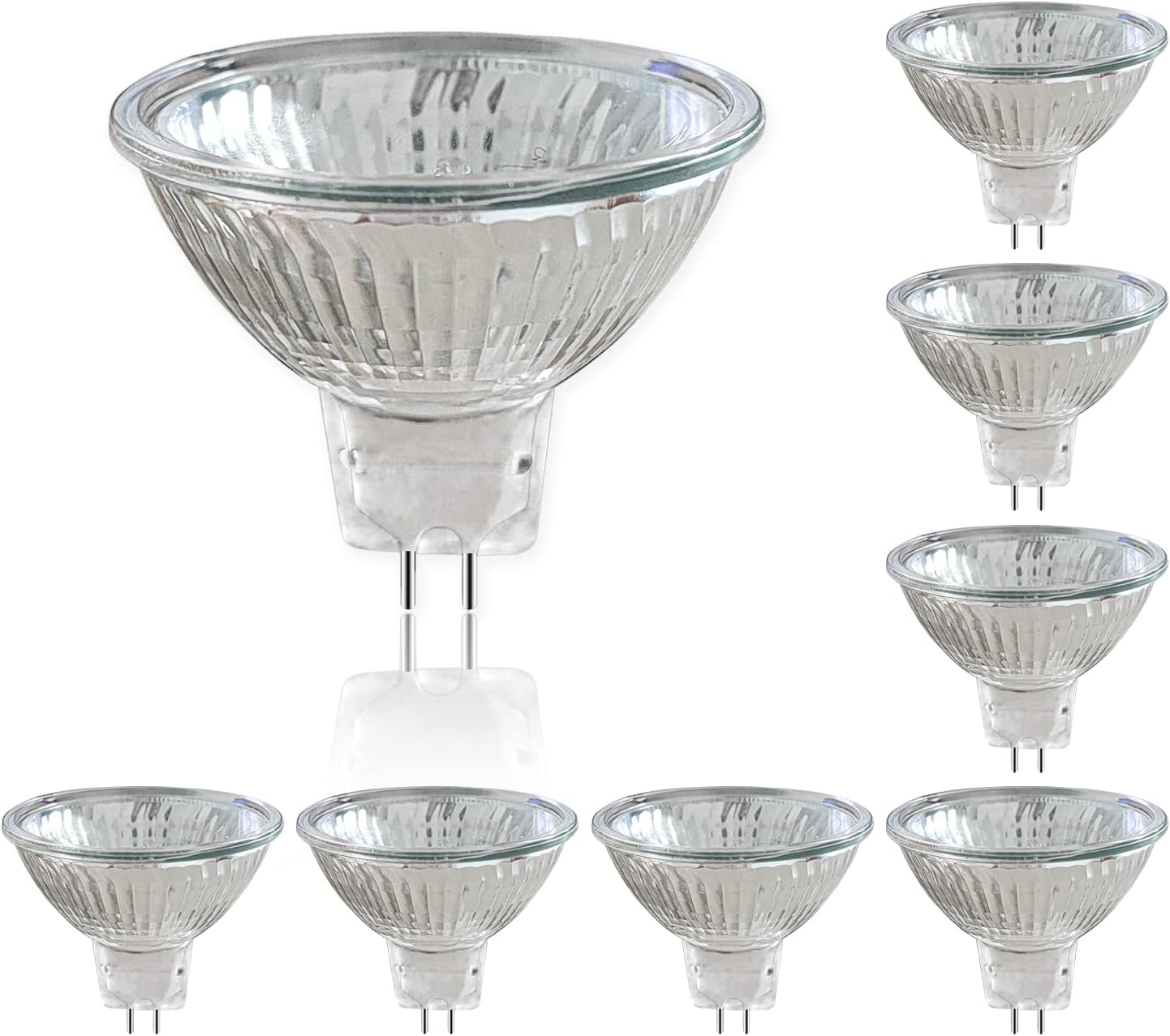 8er-pack Mr16 Gu5.3 50w 12v Warmweiße Dimmbare Halogenlampen Für Innen- Und Gewerbebeleuchtung