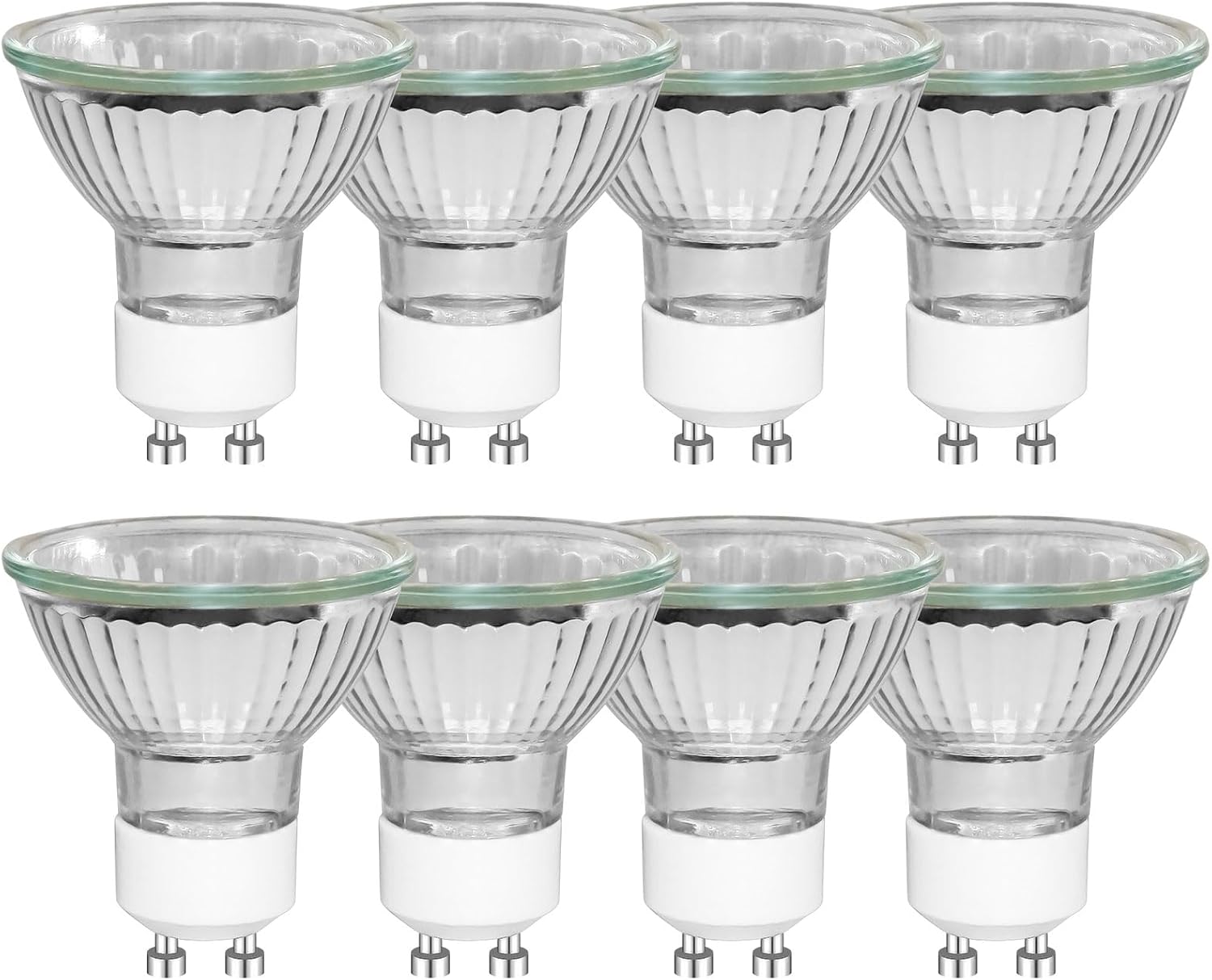 8er-pack Gu10 50w Dimmbare Halogenlampen, Warmweiß 2800k, Mr16 45°-strahler Für Wohnzimmer, Küche Und Innenbeleuchtung