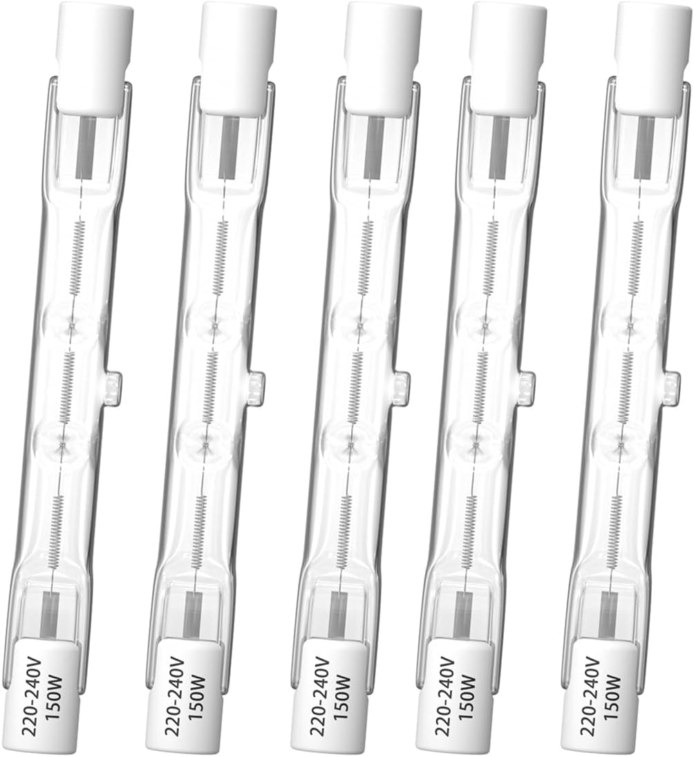 R7s 78 Mm 150 W Dimmbare Halogenlampe, Warmweiß 2800 K, Hohe Lichtintensität Für Flutlichtstrahler Und Außenbeleuchtung, 5er-pack