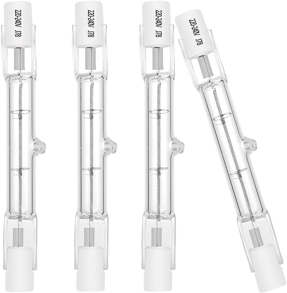 R7s 78 Mm 160 W Halogenlampen, Warmweiß (2700 K), Intensiver 360°-abstrahlwinkel, Dimmbar, Für Flutlicht Und Sicherheitsbeleuchtung, 4er-pack