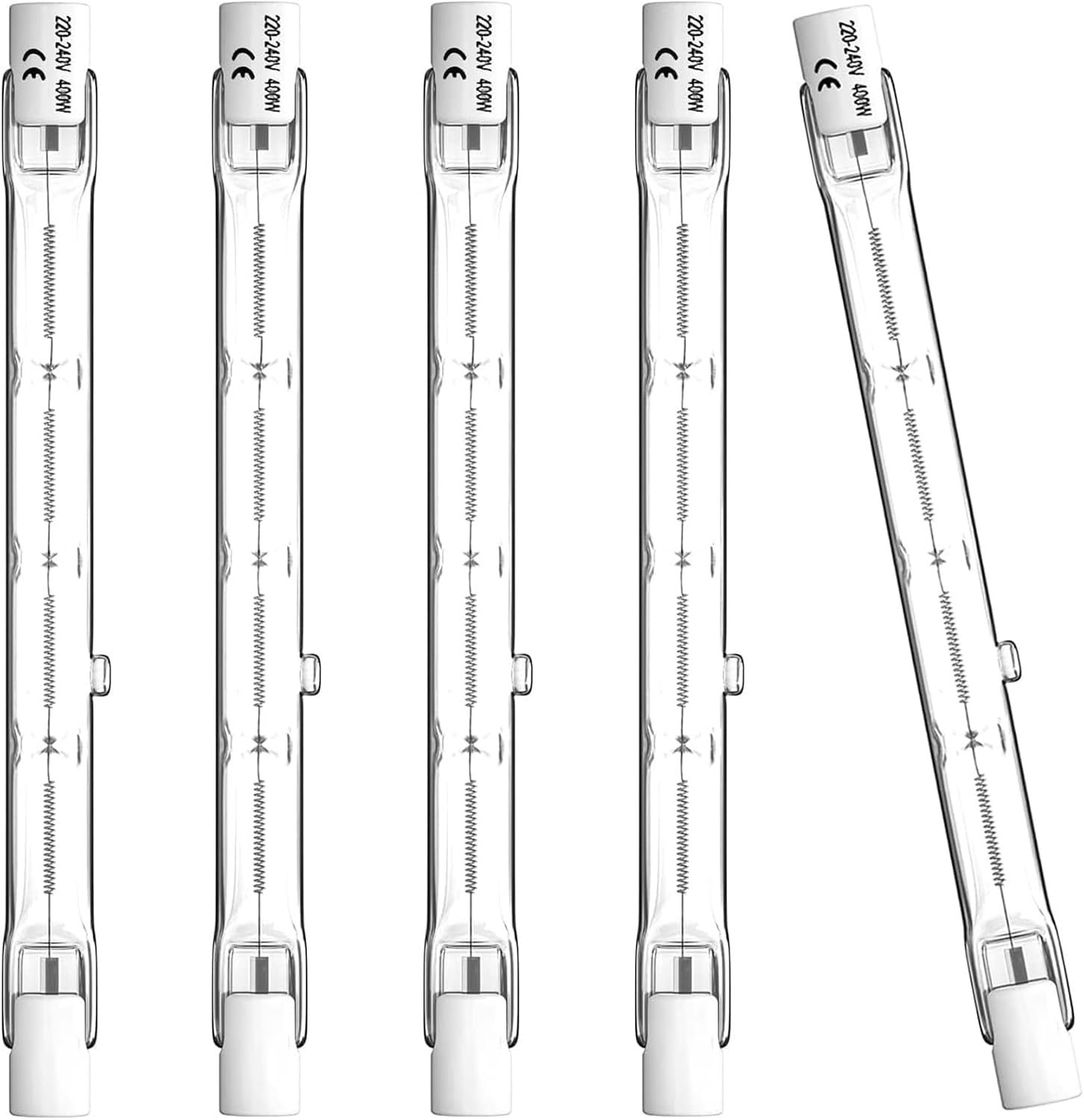 R7s 118 Mm 400 W Warmweiße, Dimmbare Halogenlampe Für Innen- Und Außenbeleuchtung, 5er-pack