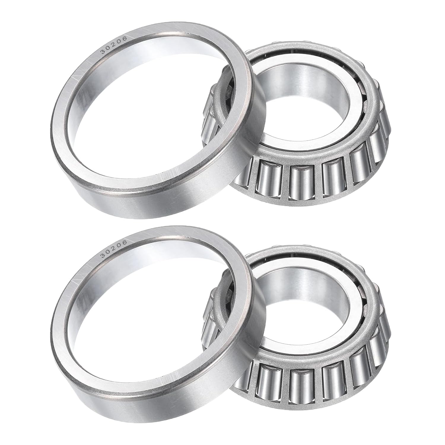 2 Kegelrollenlager Aus Chromstahl 30206, 30 Mm Bohrung, Zur Aufnahme Radialer Und Axialer Lasten Für Automobil- Und Industrieanwendungen