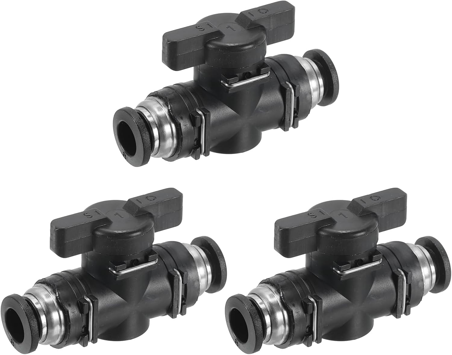 8-mm-pneumatikkugelhahn, Schwarz Und Silber, Steckverbindung, Luftstromregelung Für Hydrauliksysteme Und Werkzeuge