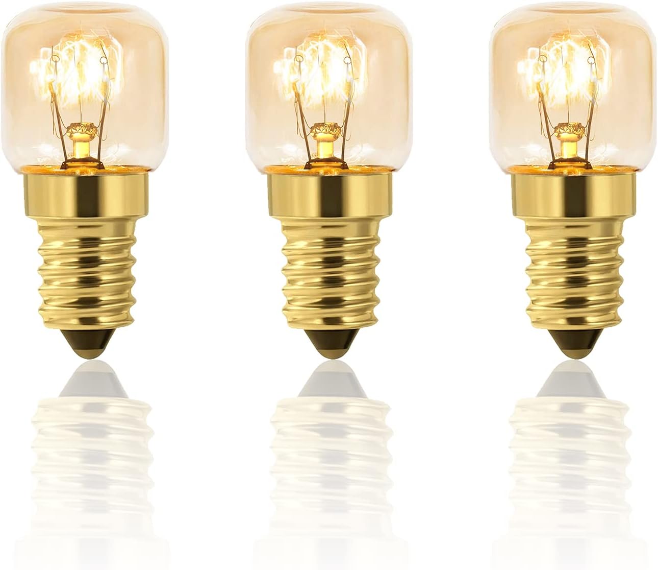 3er-pack E14 T22 Ofenlampen, Hitzebeständiges Glas Bis 300 °c, Dimmbar, 2700 K, Für Haushaltsgeräte Und Salzkristalllampen