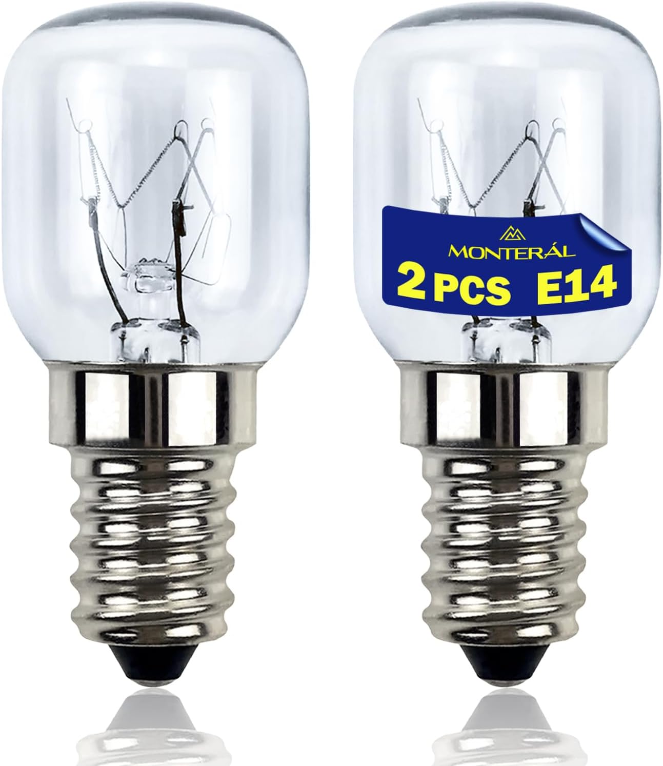 E14 Backofenlampe, 2er-pack, 25 W, 300 °c, Hitzebeständiges Glas, 360°-beleuchtung Zum Backen