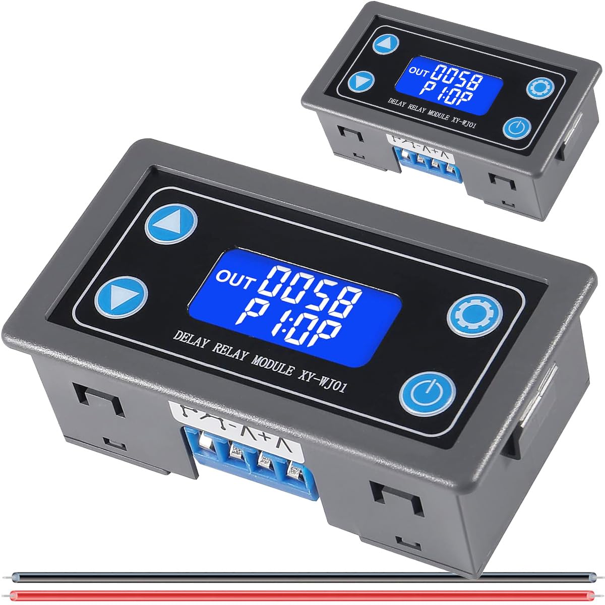 Zeitverzögerungsrelaismodul (6–30 V Dc) Mit Lcd-anzeige, Einstellbarem Digitaltimer (0,01 S – 9999 Min), Verpolungsschutz, 2er-pack Für Industrielle Hausautomation