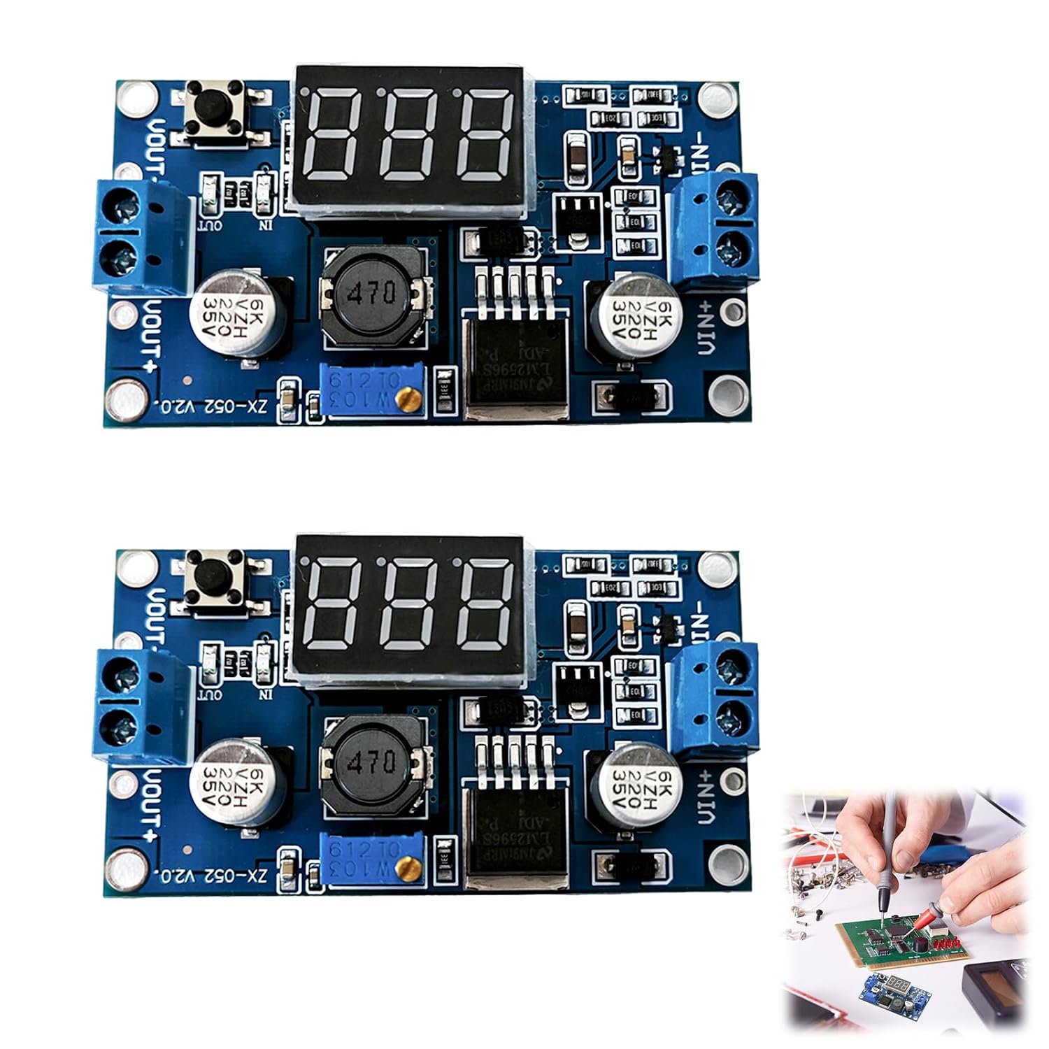2-modul-dc/dc-abwärtswandler Mit Einstellbarer Led-anzeige, 36 V Auf 5 V 2 A, Stabiles Netzteil Für Elektronikprojekte