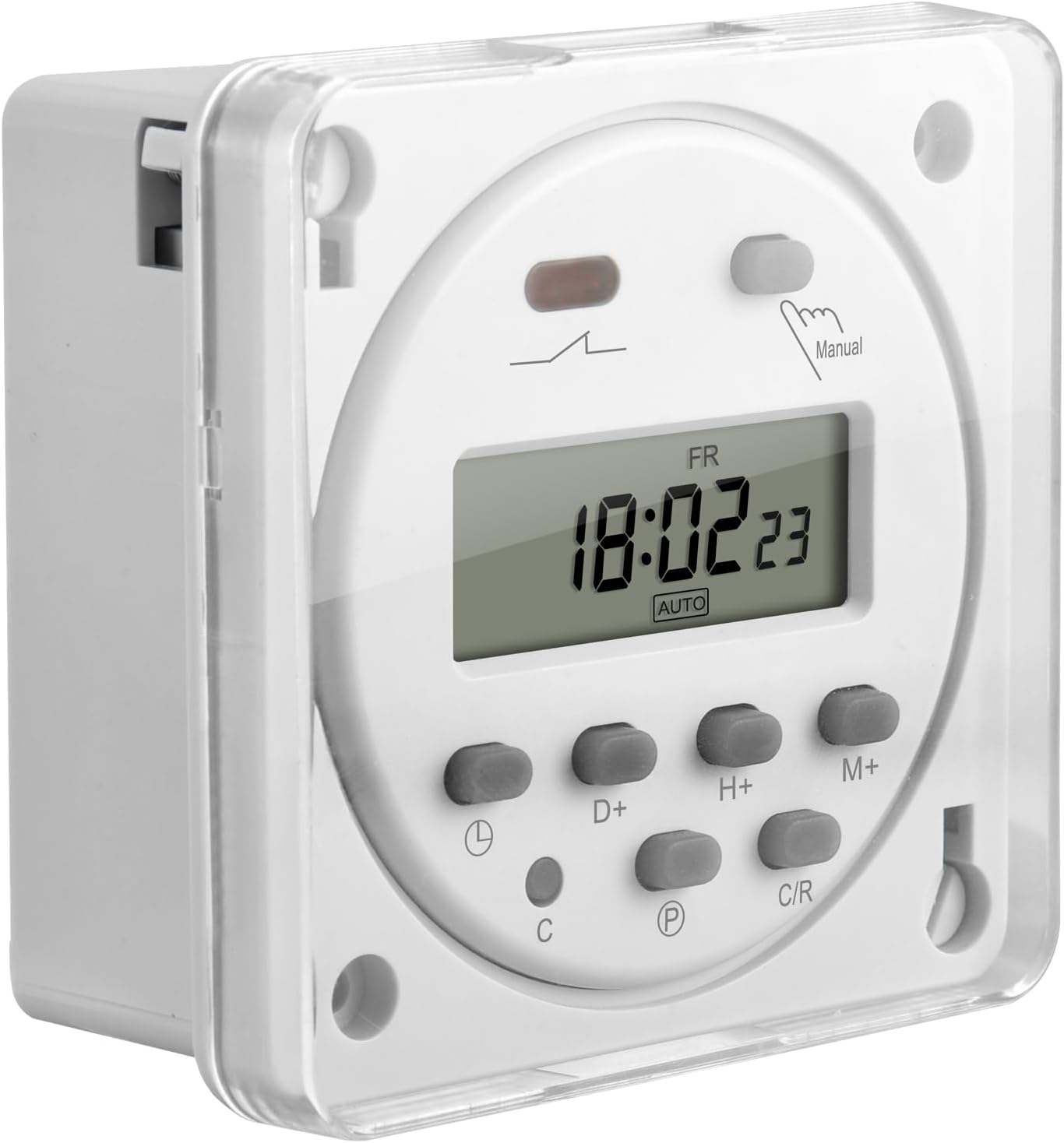 12v Dc 16a Weißer Digitaler Zeitschalter Mit Lcd-anzeige Und Wasserdichtem Gehäuse Für Die Hausautomation