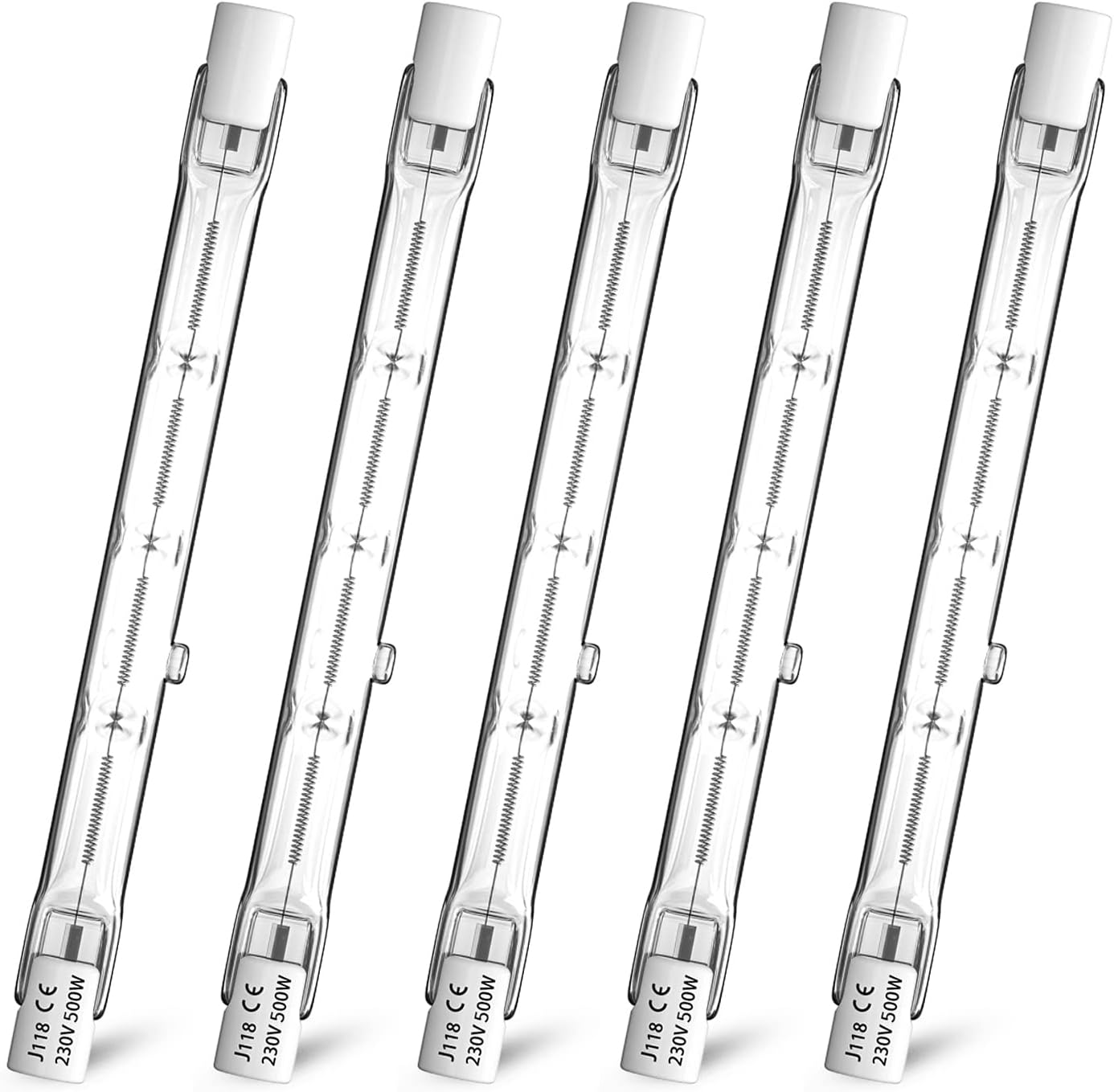 R7s 118mm 500w Warmweiße, Dimmbare Halogenlampe Mit Zwei Sockeln Für Innenstrahler Und Deckenleuchten