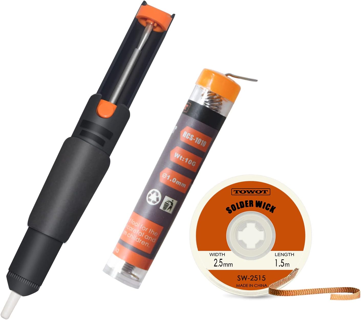 3-in-1 Entlötset: Pumpe Und Kupferlitze Für Die Reparatur Von Leiterplatten Und Elektronik