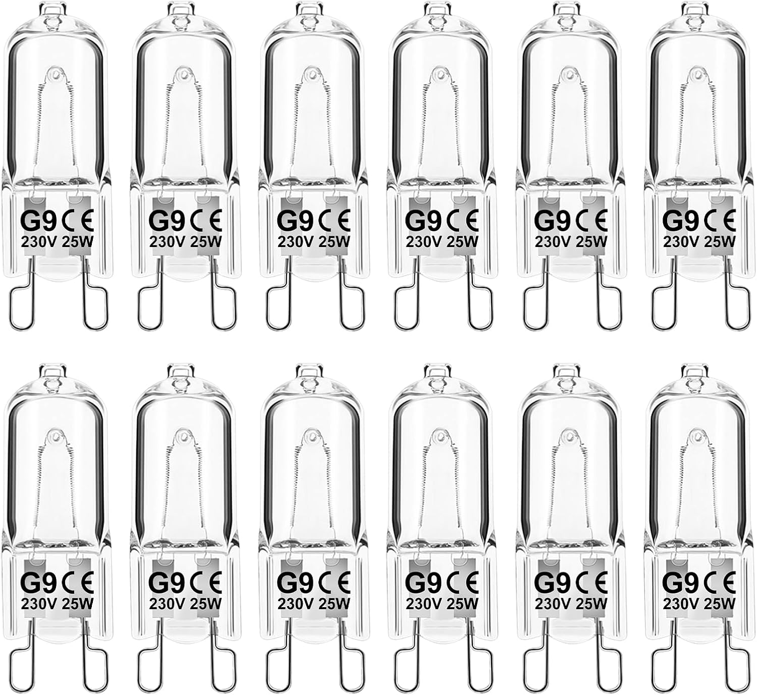 G9 25w 230v Warmweiße, Dimmbare Halogenlampe, Hitzebeständig Bis 300°c, Für Mikrowellen Und Deckenleuchten, 12er-packung