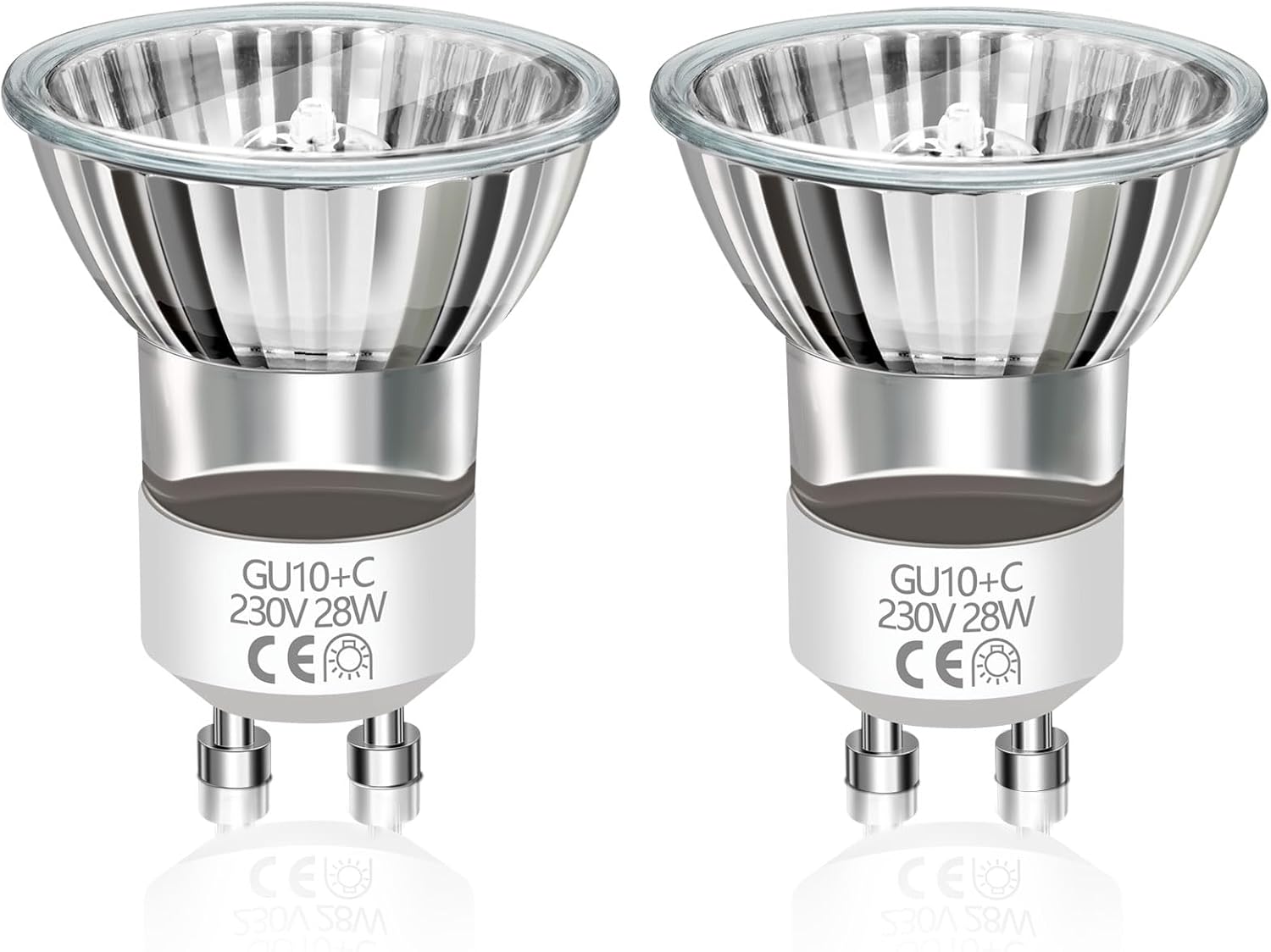 Gu10 Mini-spotlampe – 2er-pack – Glas Und Keramik – Dimmbar, 28 W, Für Lavaleuchten – Wohn- Und Schlafzimmer – Ø 35 X 47 Mm, Warmweiß