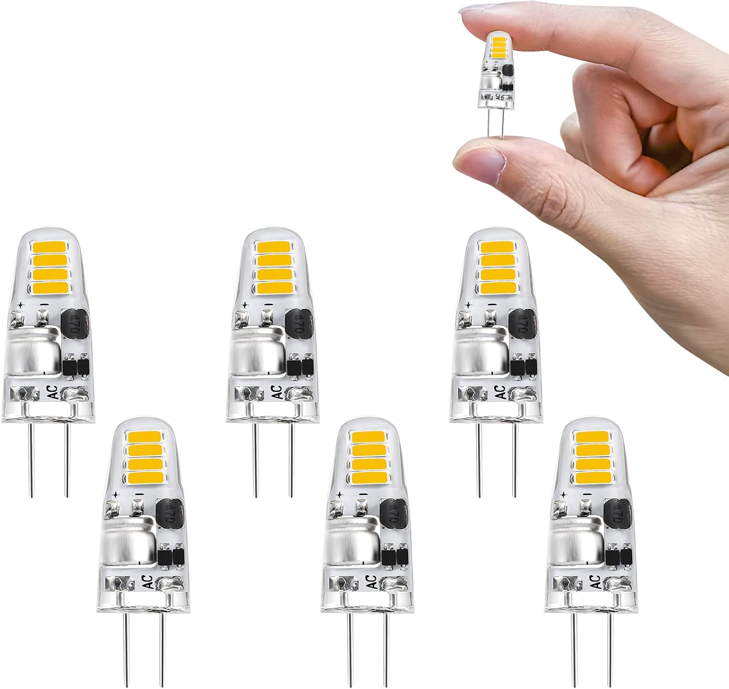 G4 Led-lampen, Neutralweiß 4000 K, Silikon, Energiesparend, Halogenersatz, 15 W, Küche, Wohnzimmer, 6er-pack