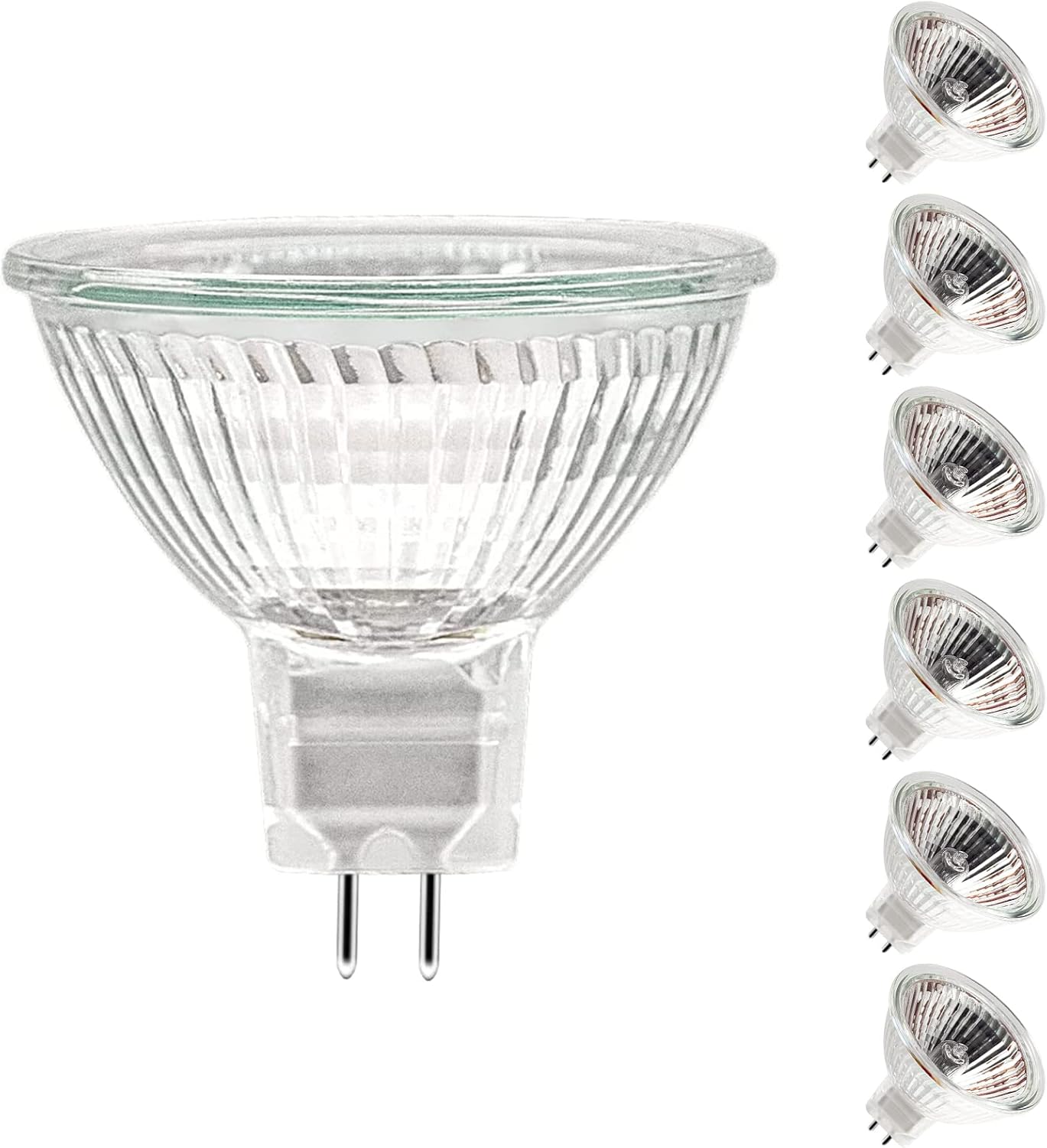 Mr16 Gu5.3 35w 12v Warmweiße, Dimmbare Halogenlampe Aus Glas Für Innen- Und Außenbeleuchtung, 6er-pack