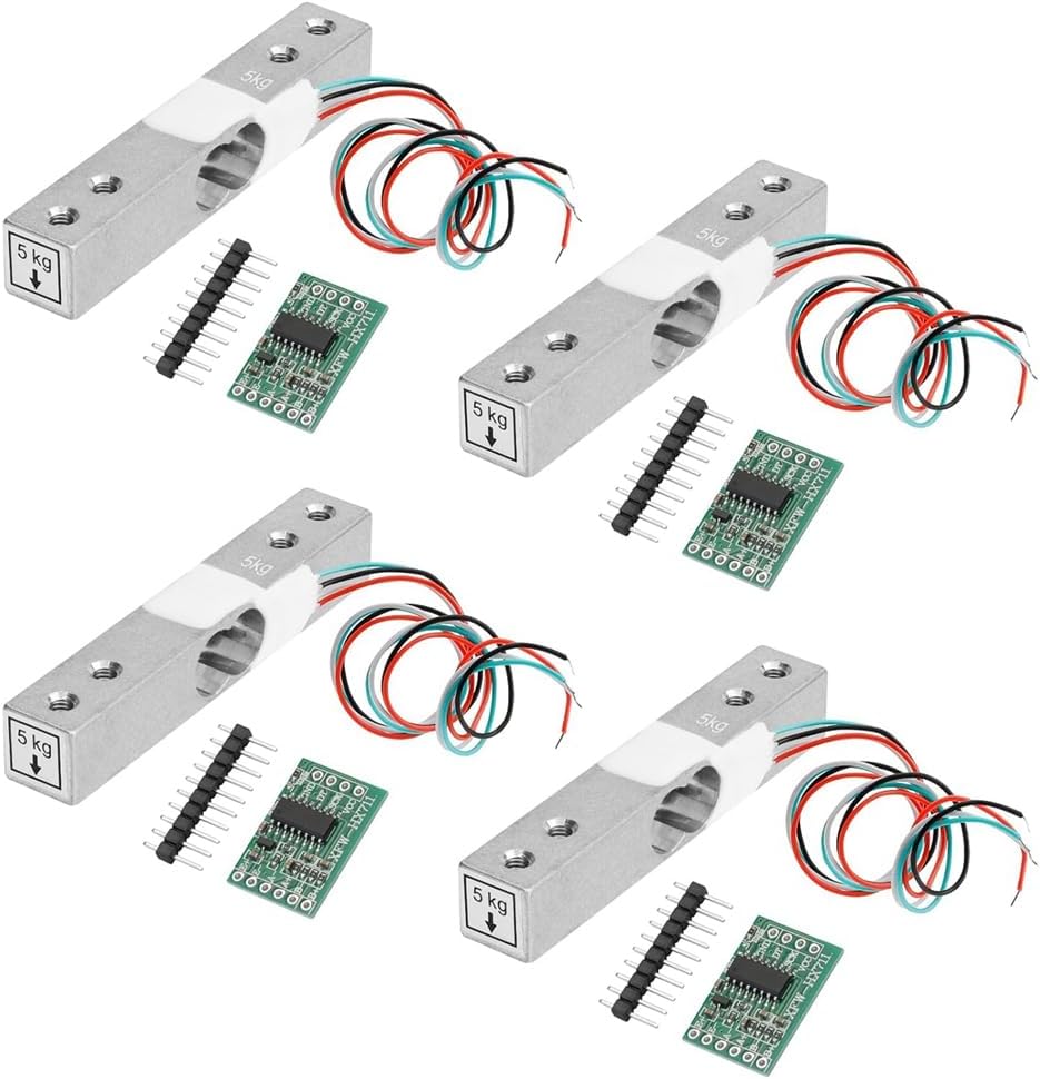 Digitaler Wägezellen-gewichtssensor, 4 Sätze À 5 Kg Wägezellen Hx711 Ad Wägeverstärkermodul Drucksensor Wägezelle Ar Duino