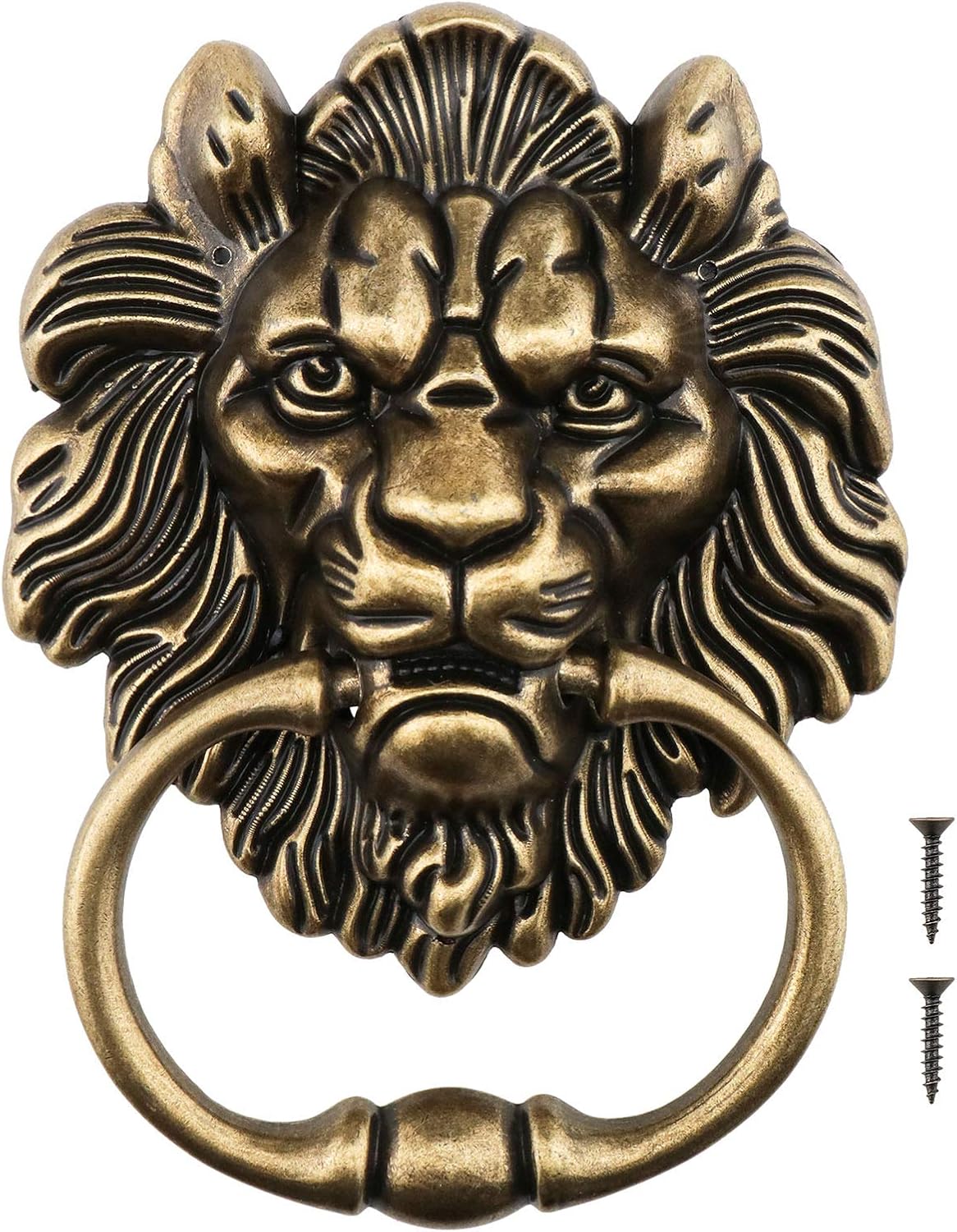 Türklopfer Mit Löwenkopf – 1 Stück – Bronzelegierung – Antik-stil – Für Haustüren Aus Pvc Und Holz – 15,8 X 11,7 Cm
