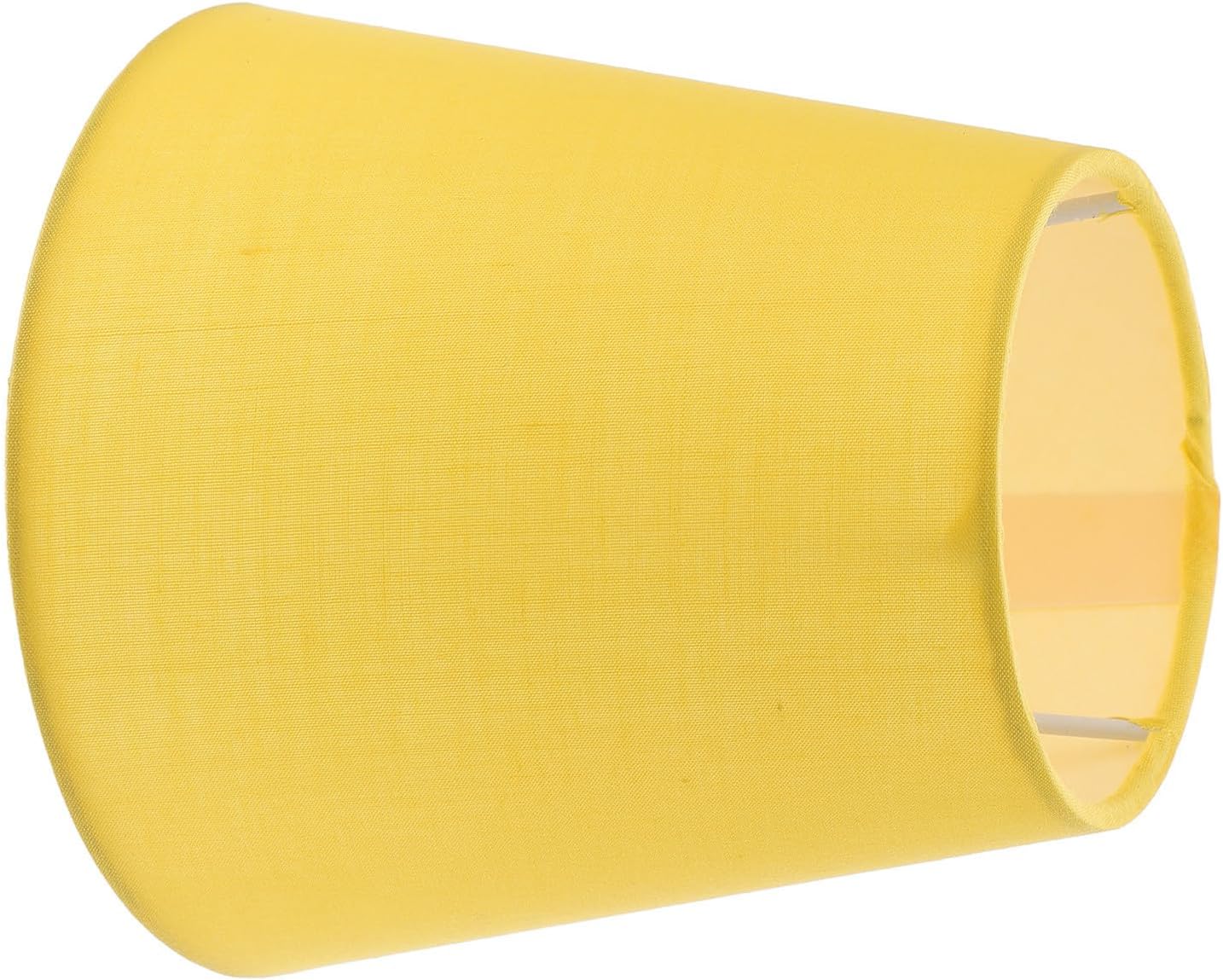 Zylindrischer Lampenschirm – 1 Stück – Gelber Leinenstoff – E14-fassung – Wohnzimmer, Schlafzimmer, Büro – 14 X 14 X 13 Cm
