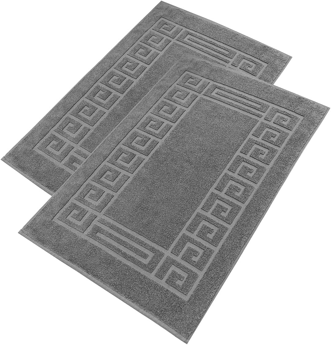 2er-set Badematten – Baumwolle – Saugfähig – Weich – Badezimmer – Dunkelgrau, 50 X 80 Cm