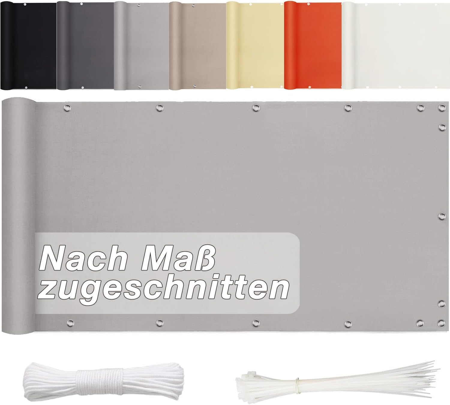 Balkon-sichtschutz – 1 Stück – 185 G/m² Polyester – Blickdicht Und Wasserdicht – Für Terrasse Und Garten – Grau, 60 X 400 Cm