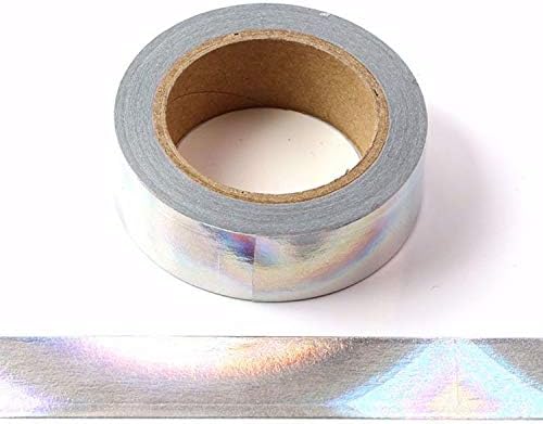 Washi-klebeband – 1 Rolle – Holografisches Silberpapier – Basteldekoration – 15 Mm X 10 M