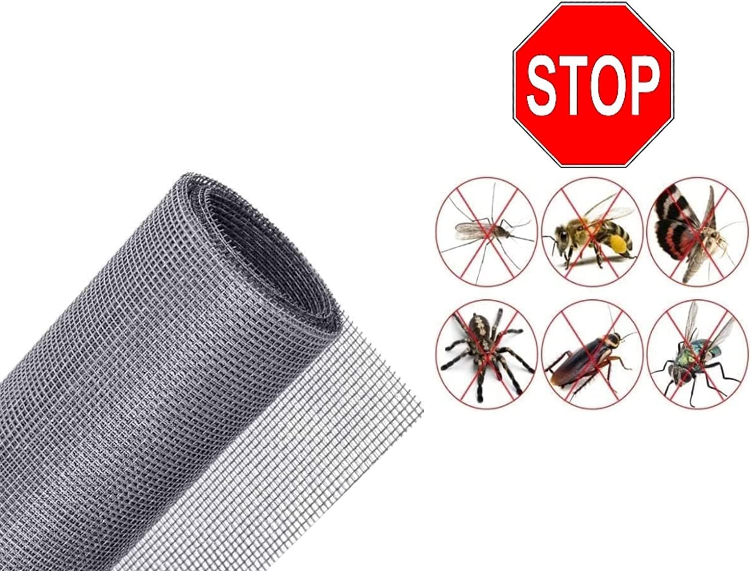 Moskitonetz – 120 X 150 Cm – Graues Fiberglas – Insektenschutz – Für Türen Und Fenster