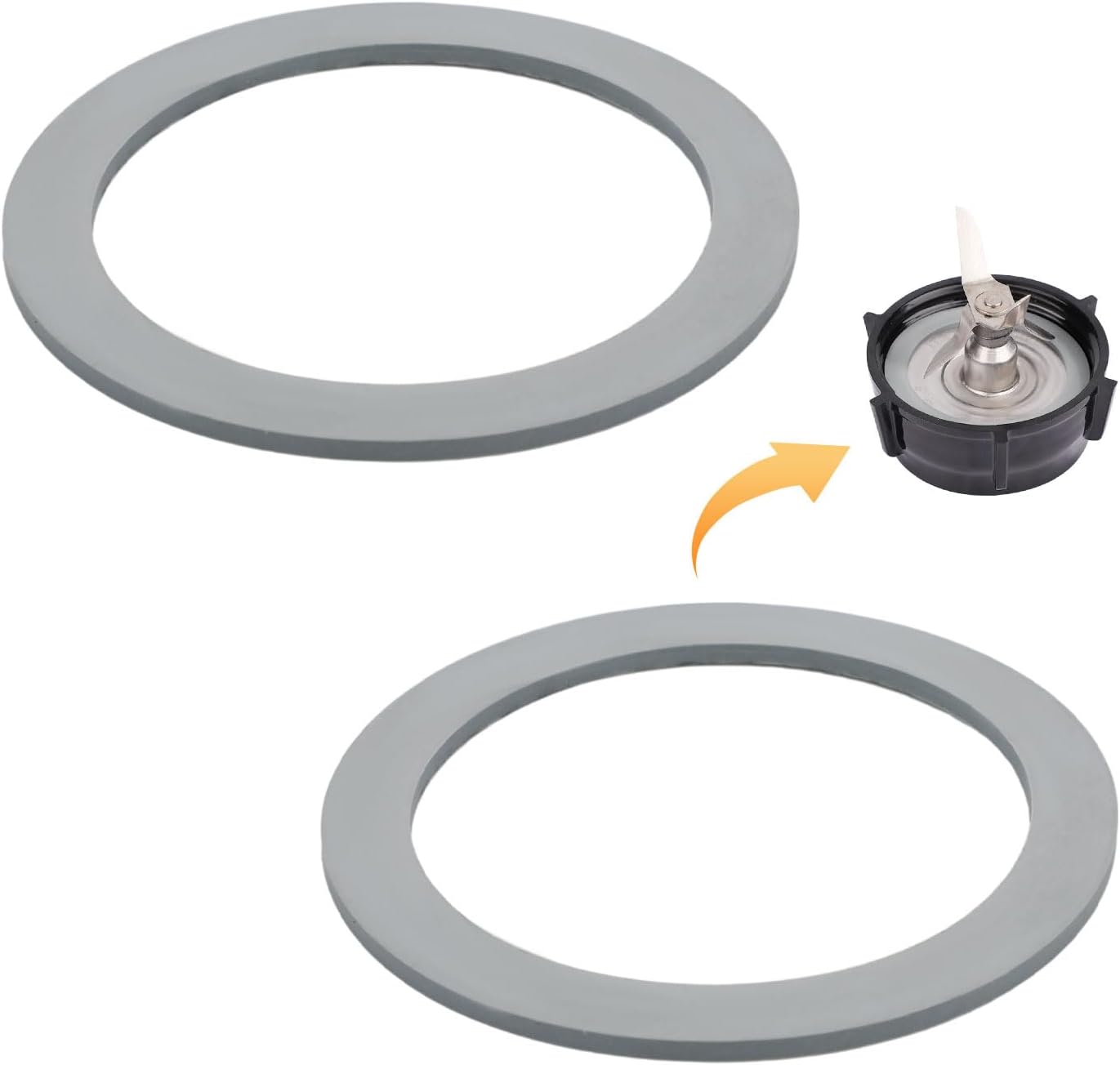 2 Graue Gummidichtungen Für Mixer, Perfekte Abdichtung, Ersatzring 6,6 Cm Für Küchenmixer