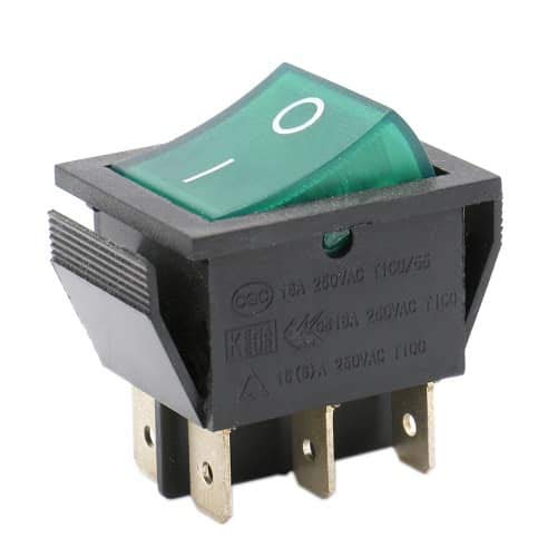Dpdt-kippschalter, 6-polig, Grün, 16 A, 250 V, Nylon, Für Schaltschränke Und Heimwerkerprojekte