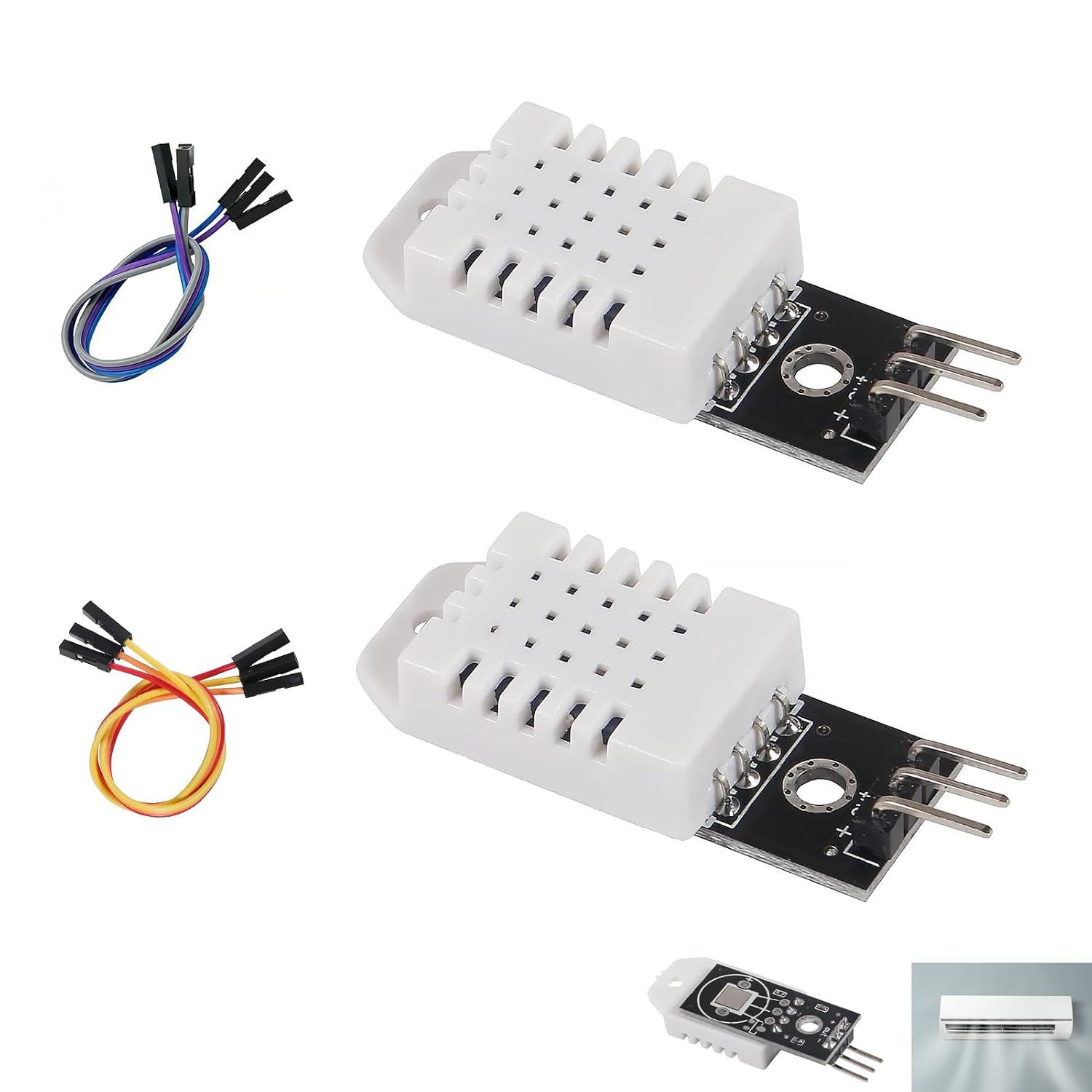 Dht22 Temperatur- Und Feuchtigkeitssensor – 2 Stück – 3-poliges Digitalmodul – Hohe Präzision – Arduino/raspberry Pi Hausautomation