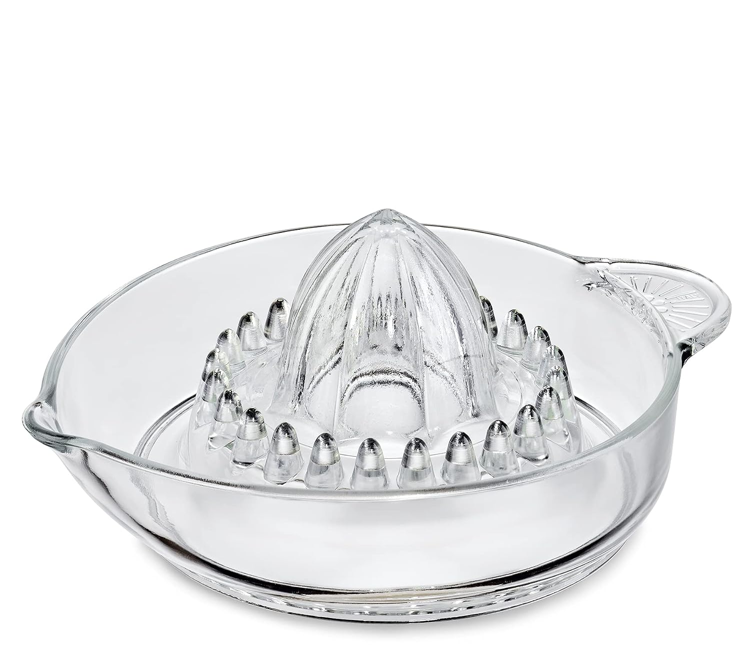Zitruspresse Aus Glas – 1 Stück – Klassisches Design – Manuelle Entsaftung – Für Zitrusfrüchte – Ø 15 Cm