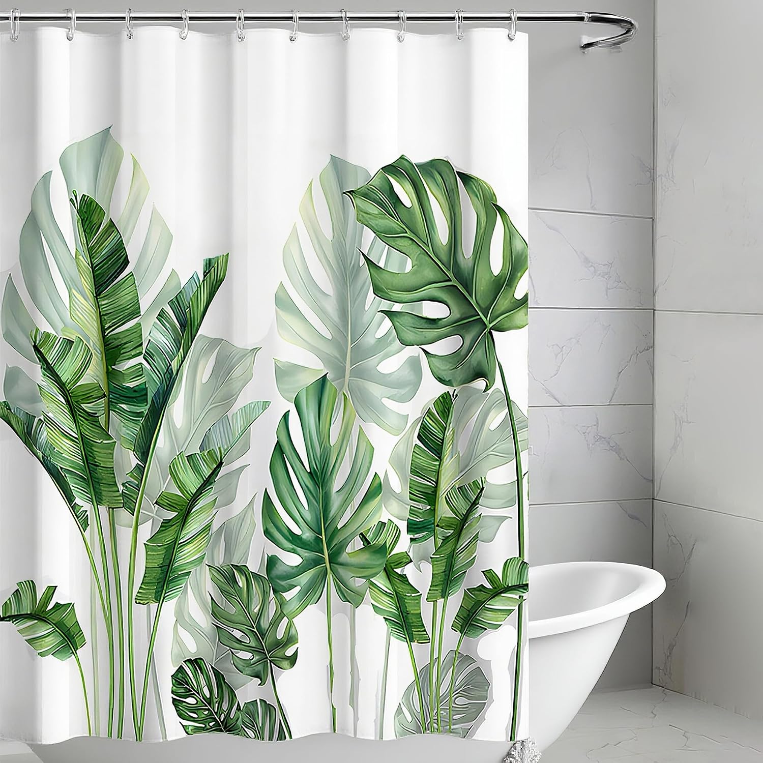 Duschvorhang – 120 X 200 Cm – Polyester – Wasserdicht Und Schimmelresistent – Badezimmer/wohnmobil – Blattmuster