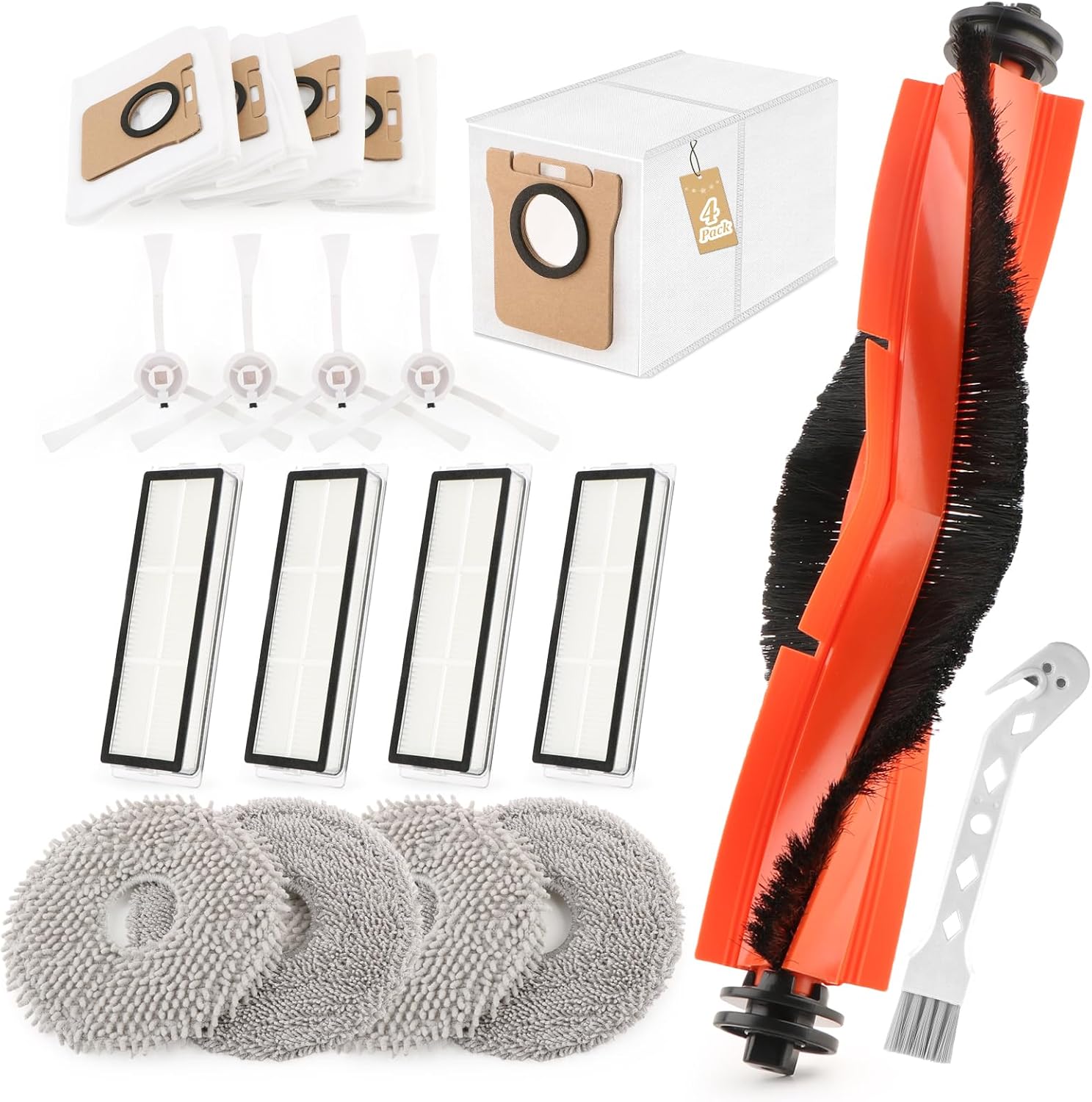 Zubehörset Für Saugroboter – 18-teilig – Abs Und Stoff – Bürsten, Filter, Tücher, Beutel – Für Dreame L10s Ultra Und Xiaomi X20 Plus