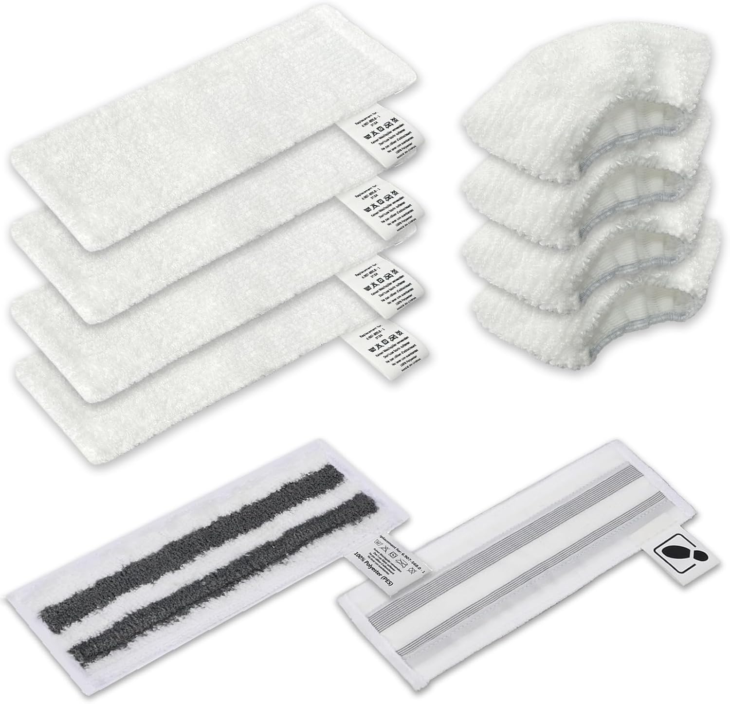 Mikrofasertuch – 10er-pack – Für Kärcher Easyfix Sc2, Sc3, Sc4, Sc5 – Boden- Und Handreinigung – 34,5 X 11,5 Cm