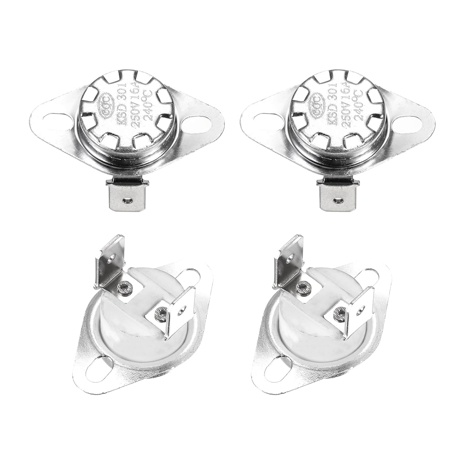 Ksd301 Temperaturschalter – 4 Stück – Keramik – 240 °c, Normalerweise Geschlossen – Mikrowelle, Kaffeemaschine – 6,3 Mm