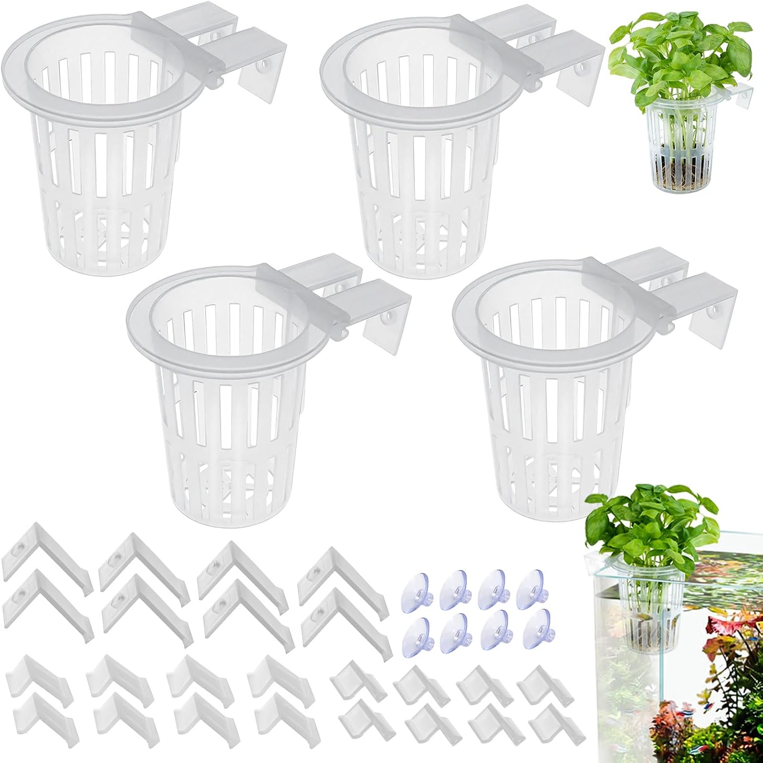 Hydroponischer Korb – 4er-set – Kunststoff – Aquarienpflanzenstütze – Wasserreinigung – 10 X 7 Cm