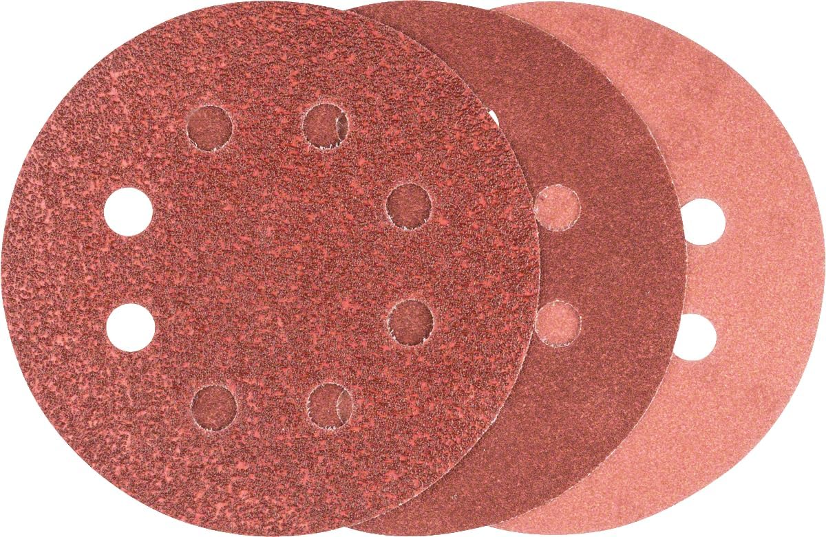 Schleifscheiben – 6er-pack – Durchmesser 125 Mm – 8 Löcher – Körnung 60/120/240 – Für Exzenterschleifer