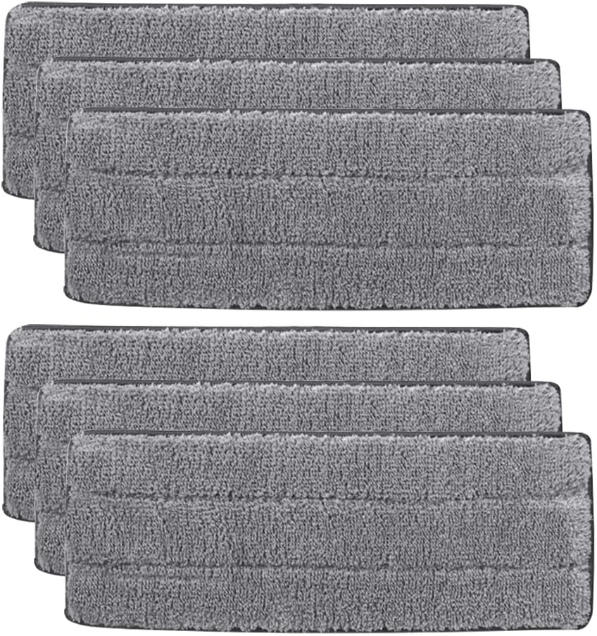 Wischmopp-pad – 6er-pack – Mikrofaser – Selbstmontage – Für Holz- Und Fliesenböden – 32,5 X 12 Cm