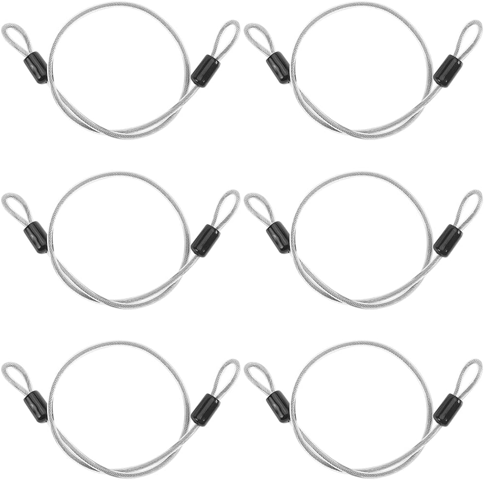Sicherheitskabel – 6-teilig – Edelstahl – Doppelte Diebstahlsicherung – Für Fahrräder Und Gepäck – 50 Cm, 4 Mm